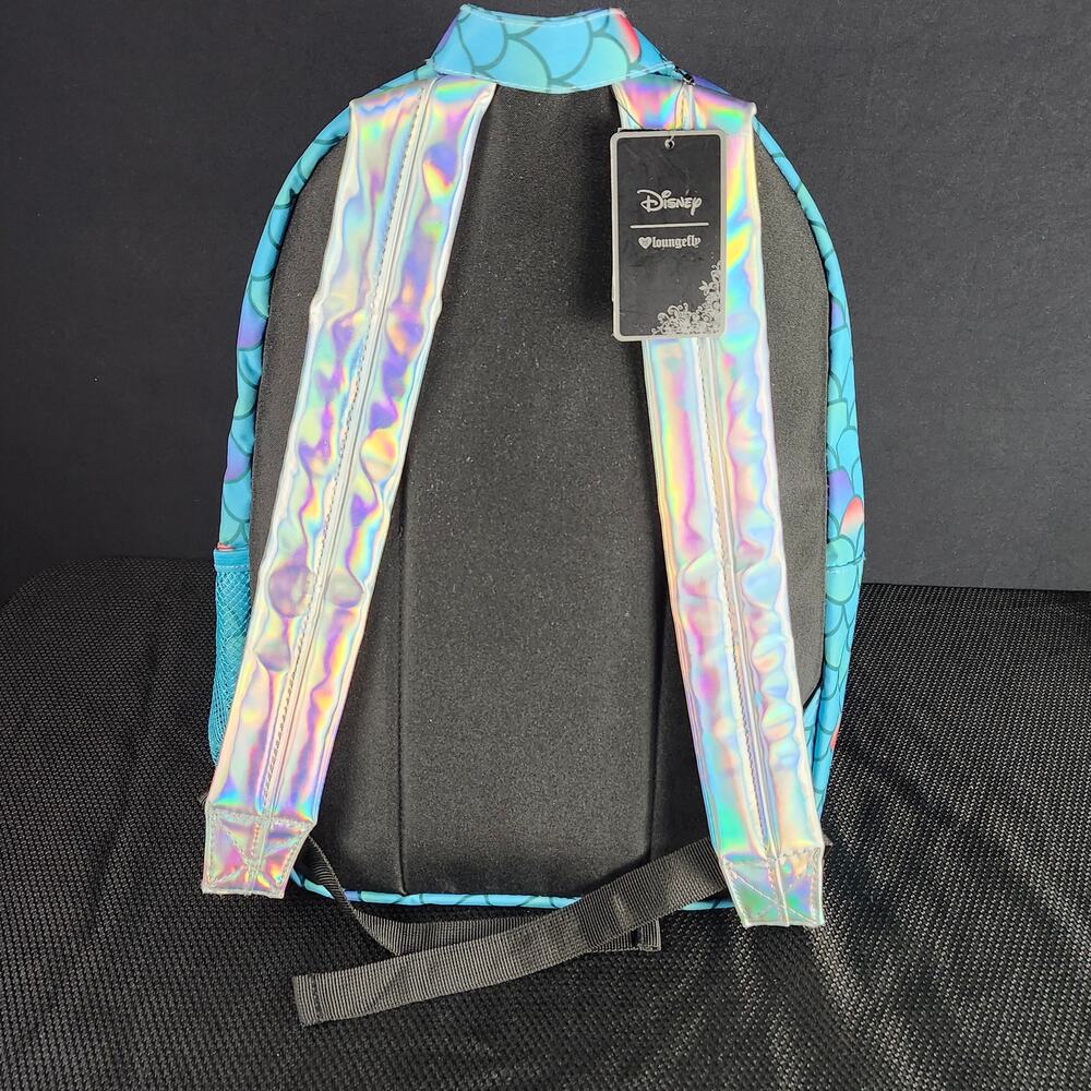 Loungefly Little Mermaid Heart Logo Backpack • 2018 • NWT • VHTF • Ariel Dongle - Picture 10 of 16
